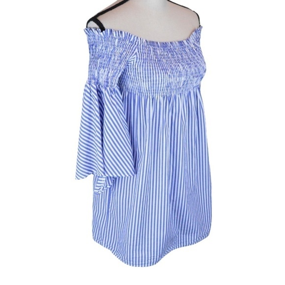 ZARA Woman Premium Denim Collection Smocked Coquette Mini Dress/Tunic, XS - Picture 9 of 9